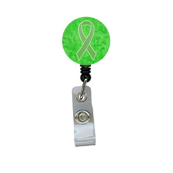 Teacher&Aposs Aid Lime Green Ribbon for Lymphoma Cancer Awareness Retractable Badge Reel-Lime Green-2 x 0.35 x 5 in. TE2928492 - main